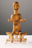 Ewe seated shrine figure with open palms, Ghana