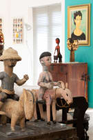 Ewe female figure on donkey, Ghana