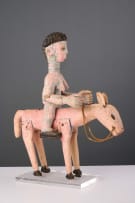 Ewe female figure on donkey, Ghana