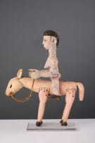 Ewe female figure on donkey, Ghana
