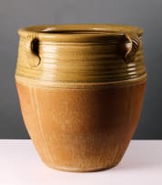 Digby Hoets; Ash over dry ash glaze pot