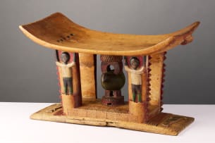 Ashante stool with bird emblem, Ghana