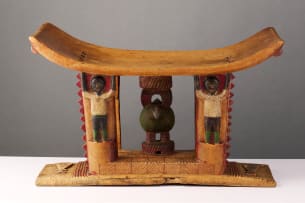 Ashante stool with bird emblem, Ghana