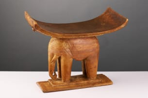 Ashante stool with elephant emblem, Ghana