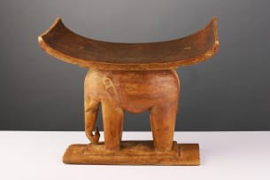 Ashante stool with elephant emblem, Ghana