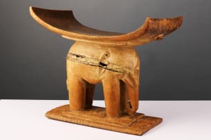 Ashante stool with elephant emblem, Ghana