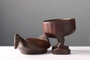 Akan bowl with chicken lid, Ghana