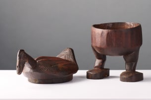 Akan bowl with chicken lid, Ghana