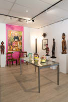 Decorative, painted wooden side chair