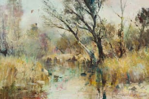 Christopher Tugwell; Stream with Trees