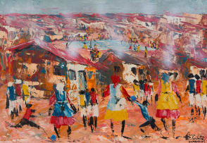 Solly (Solomon) Sekhaolelo; Township Scene I