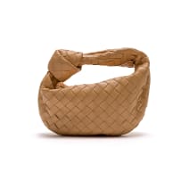 Bottega Veneta; An Almond Mini Jodie Bag with Gold-Tone Hardware