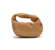 Bottega Veneta; An Almond Mini Jodie Bag with Gold-Tone Hardware