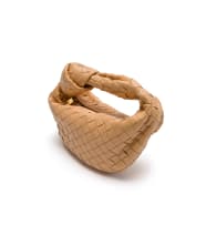 Bottega Veneta; An Almond Mini Jodie Bag with Gold-Tone Hardware