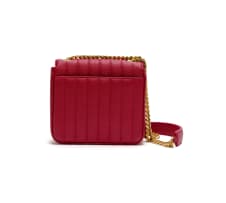 Saint Laurent; A Rouge Eros Vicky Medium Monogram Matelassé Shoulder Bag with Gold-Tone Hardware