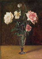 Frans Oerder; Roses in a Glass Vase