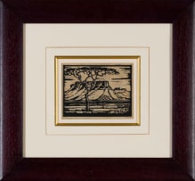Jacob Hendrik Pierneef; Doringbome en Berge, S W A (Thorn Tree and Mountains, South West Africa) (Nilant 111)