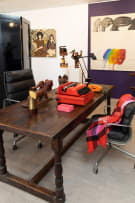 Chrome and leather desk chair