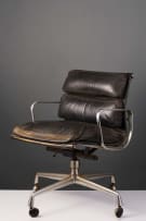Chrome and leather desk chair
