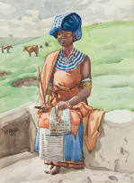George Milwa Mnyaluza Pemba; Seated Xhosa Woman