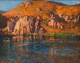 Robert Gwelo Goodman; Rocky Outcrop and Lake