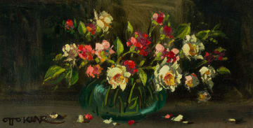 Otto Klar; Roses in a Glass Vase
