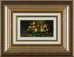 Otto Klar; Roses in a Glass Vase