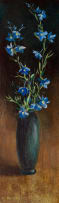 Otto Klar; Blue Flowers in a Vase
