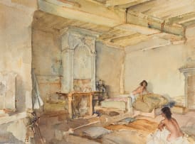 Sir William Russell Flint; Nudes in an Interior