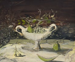Christo Coetzee; Still Life with Fruit and Double-Handled Vessel