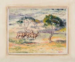 Simon Moroke Lekgetho; Three Kudu in the Bushveld