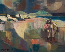 Maurice van Essche; Coastal Landscape with Two Figures