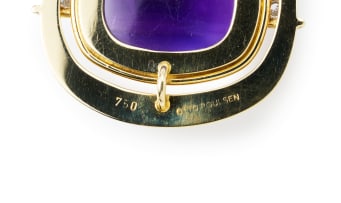 Otto Poulsen Jewellers; Amethyst and diamond pendant
