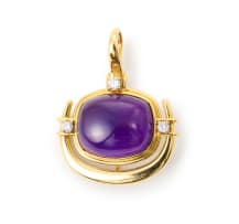 Otto Poulsen Jewellers; Amethyst and diamond pendant