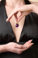 Otto Poulsen Jewellers; Amethyst and diamond pendant