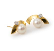 Otto Poulsen Jewellers; Pearl and diamond earrings