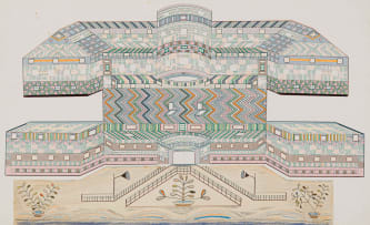 Detton (Tito) Zungu; Untitled (Large Building with Shrubs)