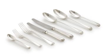 An assembled George III silver flatware set, Thomas Wallis II, London 1788 -1973, various makers and dates