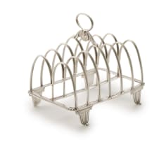 A George IV silver toast rack, Smith, Tate & Co, Sheffield, 1813