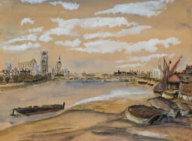 Maud Sumner; View of the Thames with Boats