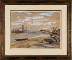 Maud Sumner; View of the Thames with Boats