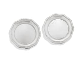 A pair of Christofle silver-plated coasters