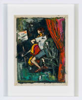 Walter Battiss; Cellist (recto); Group of Figures with Cattle (verso)