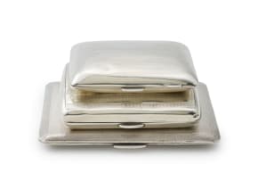 A George V silver cigarette case, W H Haseler Ltd, Birmingham, 1910