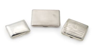 A George V silver cigarette case, W H Haseler Ltd, Birmingham, 1910