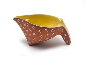 Kalahari Studio; Three-footed organic jug with chevron pattern