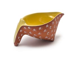 Kalahari Studio; Three-footed organic jug with chevron pattern