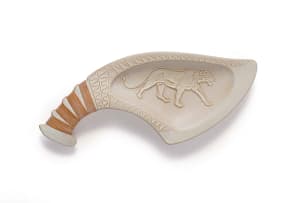Kalahari Studio; Ladle holder with lion motif and rattan handle