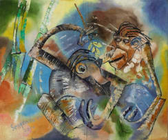 Pilkington Ssengendo; Untitled (Happy Monkeys)