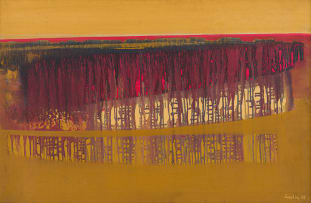 Larry Scully; Abstract in Ochre and Red